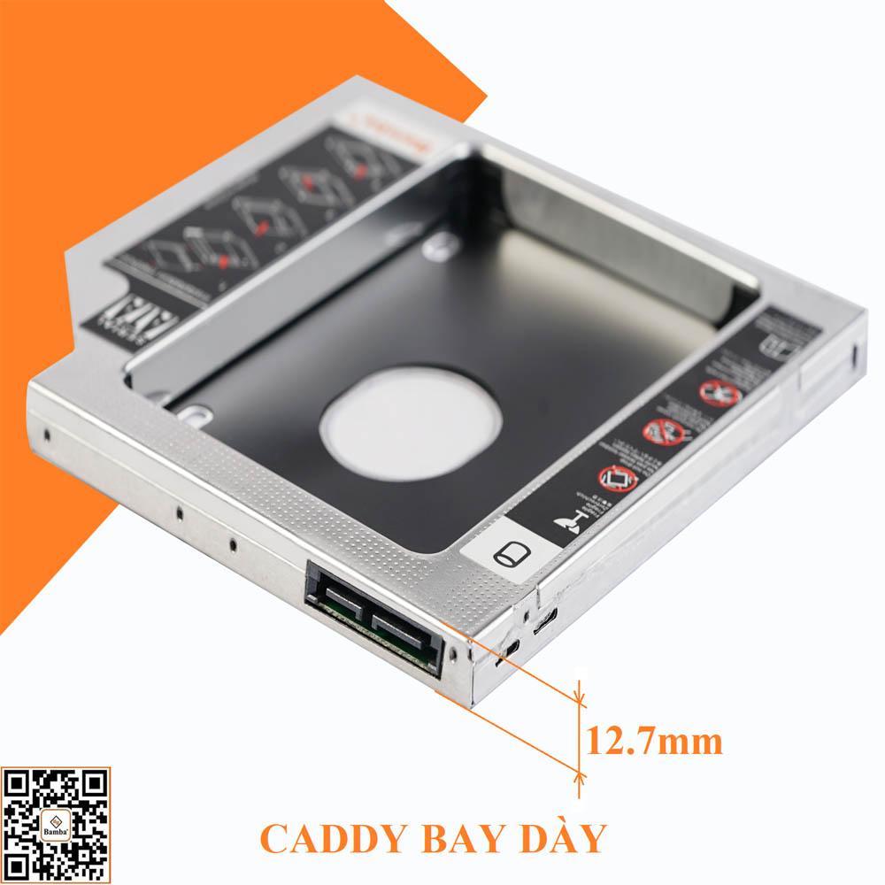 Caddy Bay Dày  (12.7mm) Bamba   thay thế Dvd để gắn thêm Hdd,Ssd