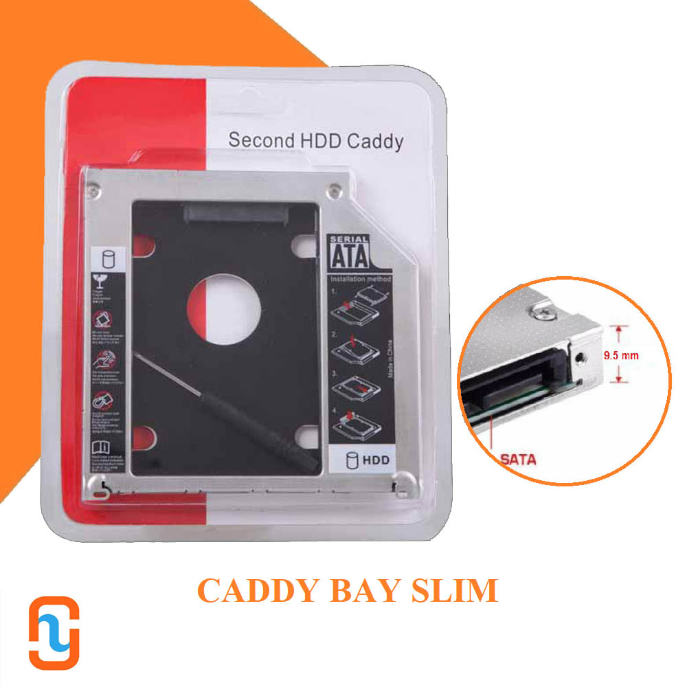 Caddy Bay Slim  (9.5mm) thay thế Dvd để gắn thêm Hdd,Ssd