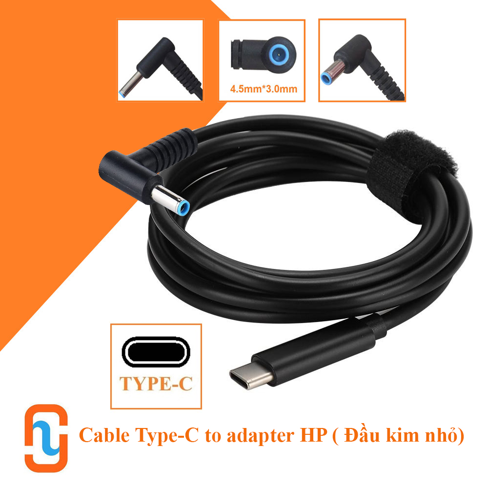 Cable Cục sạc Usb C – Hp  (Đầu kim nhỏ)