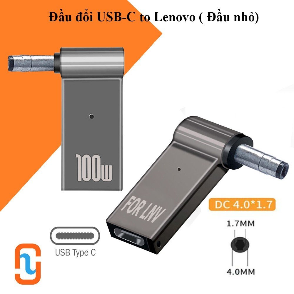 Đầu đổi Nguồn USB C * Lenovo  (Đầu nhỏ)